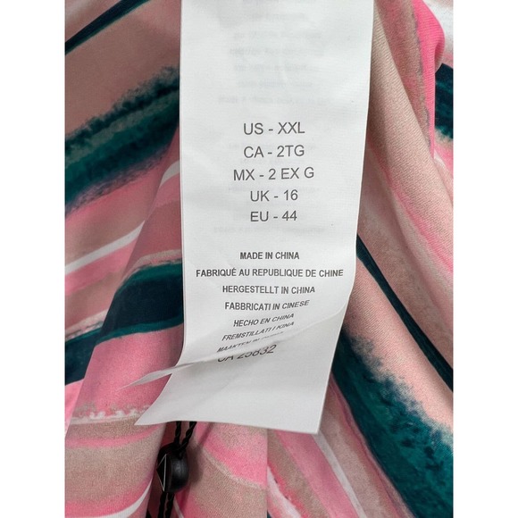 Bikini Lab Women's One Piece Swimsuit Size XXL V-Plunge Striped Thong Strappy - Picture 9 of 10